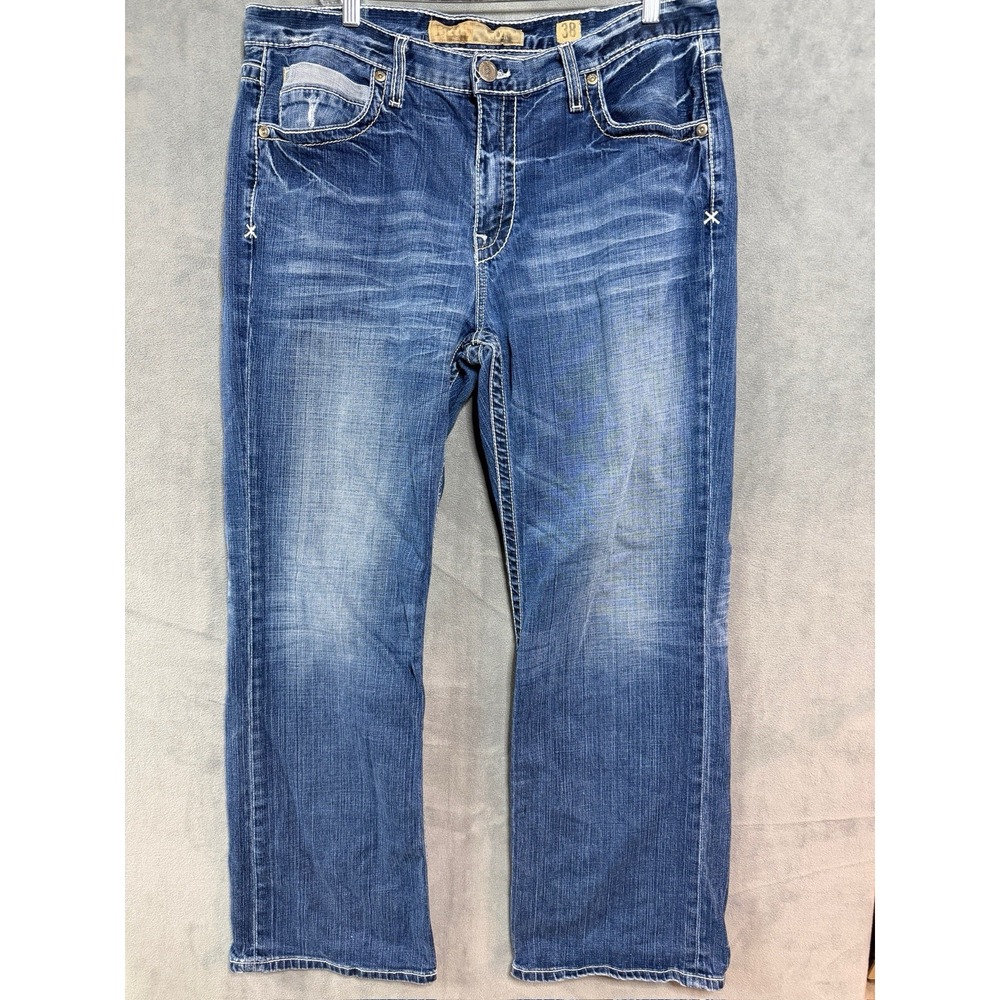BKE Tyler Straight Leg Jeans Med Wash Blue Size 38x32 Classic Cowboy Rugged